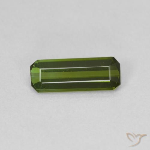 0.99ct 天然 ディープグリーン トルマリン, エメラルドカット, VVS