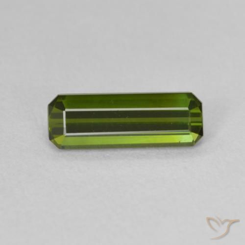 1.11ct 天然 ミディアムグリーン トルマリン, エメラルドカット, VVS