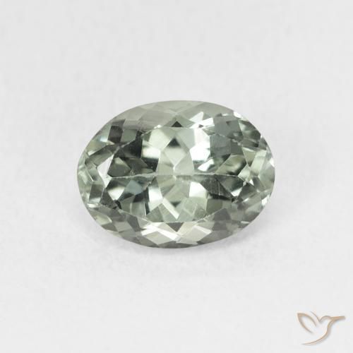 1.38ct 天然 ミディアムグリーングレー トルマリン, 楕円形, VS