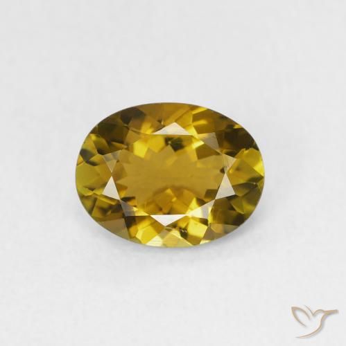 1.02ct 天然 ミディアムゴールド トルマリン, 楕円形, VVS-VS