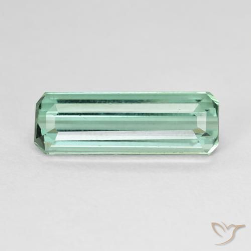 4.12 カラット ルース グリーン トルマリン、16 x 5.5 mm 八角形カット、モザンビーク産, Photo A