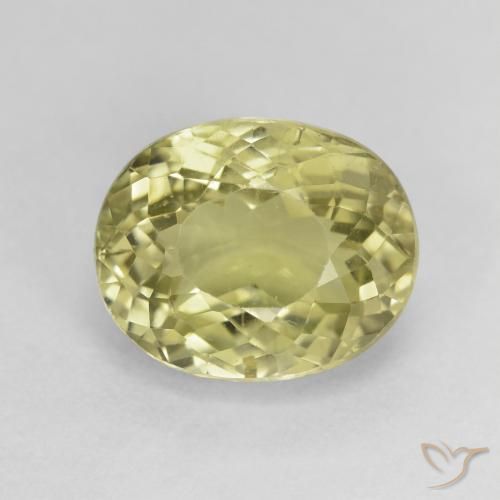 6.33ct 天然 緑ががかったイエロー トルマリン, 楕円形, VS-SI