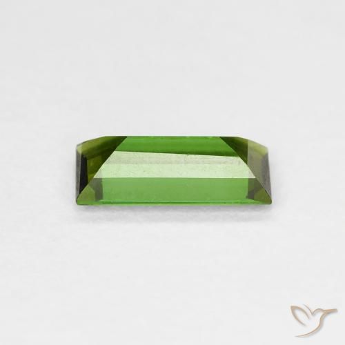 0.83カラットの天然Medium Dark-Greenトルマリン、バゲット、SI