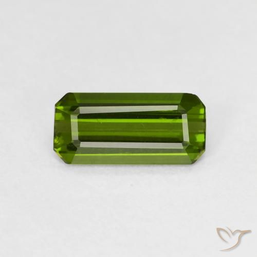 0.88ct 天然 ディープグリーン トルマリン, エメラルドカット, VS-SI