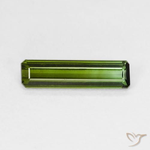 1.33ct 天然 アーシーグリーン トルマリン, エメラルドカット, VS