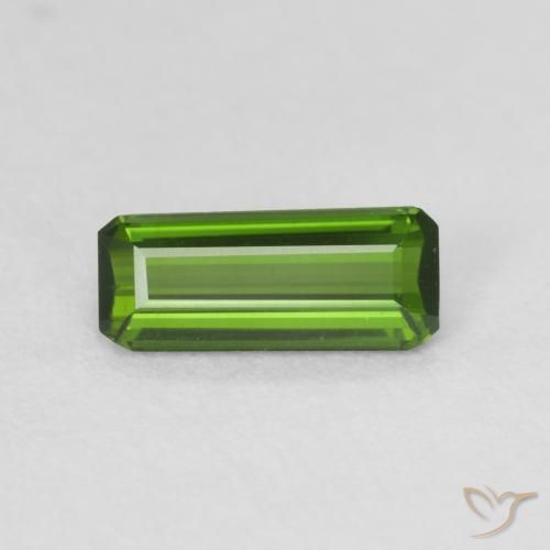 0.77ct 天然 ミディアムグリーン トルマリン, エメラルドカット, VVS