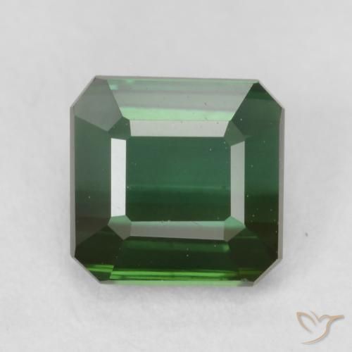 1.13ct 天然 ダークグリーン トルマリン, エメラルドカット, VVS