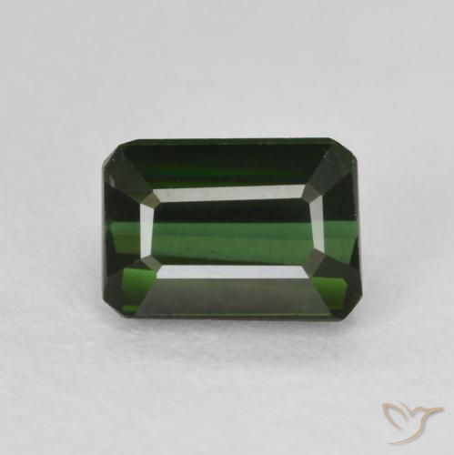 1.46ct 天然 非常に濃い緑 トルマリン, エメラルドカット, VVS