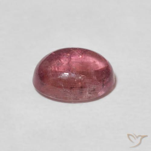 1.37カラットの天然Medium Dark-Pinkトルマリン、楕円形、透明