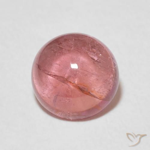 1.57ct 天然 濃いオレンジピンク トルマリン, ラウンド, 透明