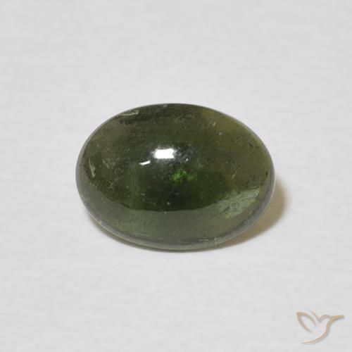 1.16ct 天然 ダークグリーン トルマリン, 楕円形, 透明