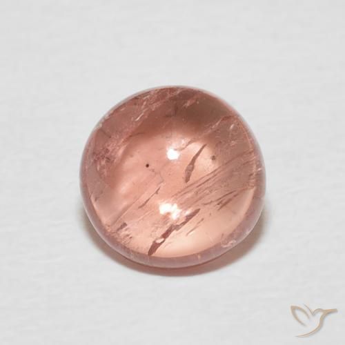1.37ct 天然 オレンジがかったピンク トルマリン, ラウンド, 透明