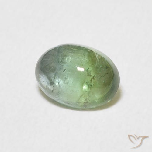 0.69カラットの天然Medium Light Greenトルマリン、楕円形、透明