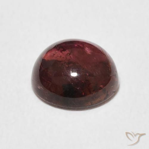 1.23カラットの天然Medium Dark-Redトルマリン、ラウンド、透明