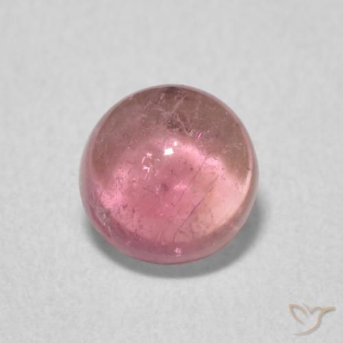 0.86ct 天然 濃いオレンジピンク トルマリン, ラウンド, 透明