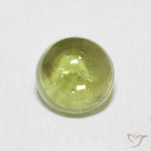 0.79ct 天然 ウォームアーシーグリーン トルマリン, ラウンド, 透明