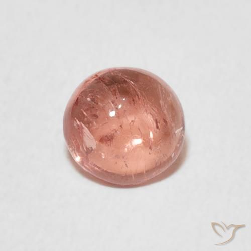 0.93ct 天然 ピンクオレンジ トルマリン, ラウンド, 透明