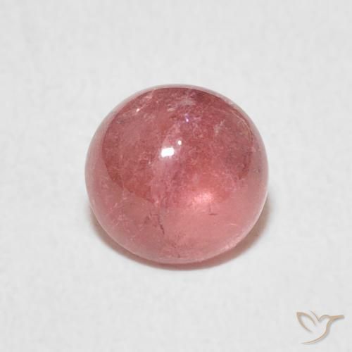 0.94ct 天然 濃いオレンジピンク トルマリン, ラウンド, 透明