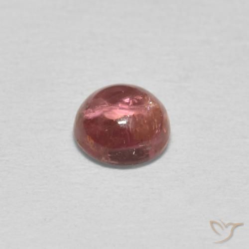 0.59カラットの天然赤みがかったピンクトルマリン、ラウンド、透明