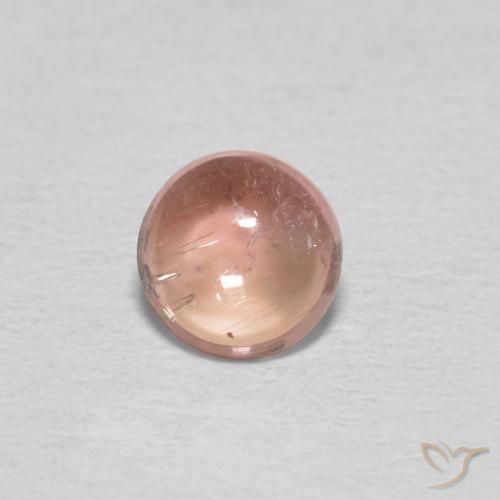 0.50ct 天然 サーモンピンク トルマリン, ラウンド, 透明