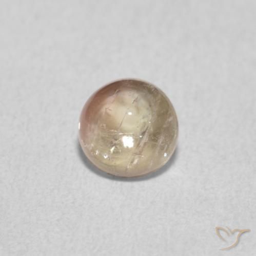 0.71ct 天然 非常に薄いオレンジ トルマリン, ラウンド, 透明