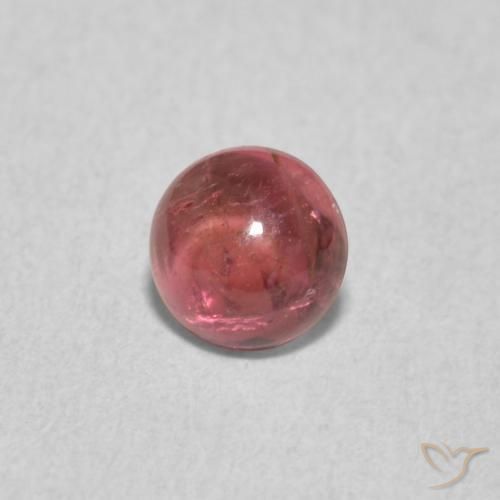0.69カラットの天然Medium Dark-Pinkトルマリン、ラウンド、透明