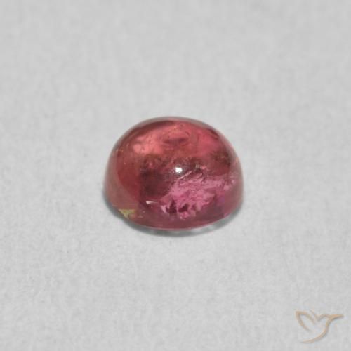 0.69カラットの天然Medium Dark-Pinkトルマリン、ラウンド、透明