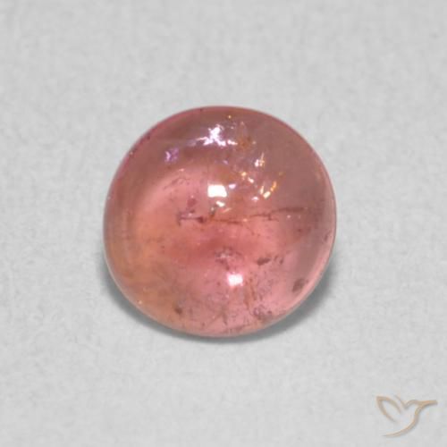 0.48ct 天然 オレンジピンク トルマリン, ラウンド, 透明