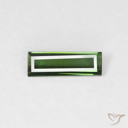 0.45カラットの天然Medium Dark-Greenトルマリン、バゲット、VVS-VS