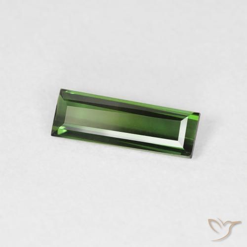 0.45カラットの天然Medium Dark-Greenトルマリン、バゲット、VVS-VS