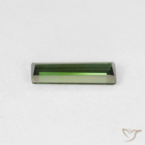 0.45カラットの天然Medium Dark-Greenトルマリン、バゲット、VVS-VS