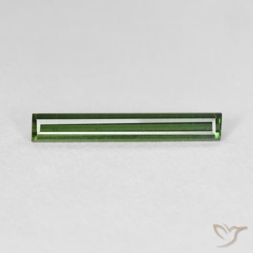 0.78カラットの天然Medium Dark-Greenトルマリン、バゲット、VVS-VS