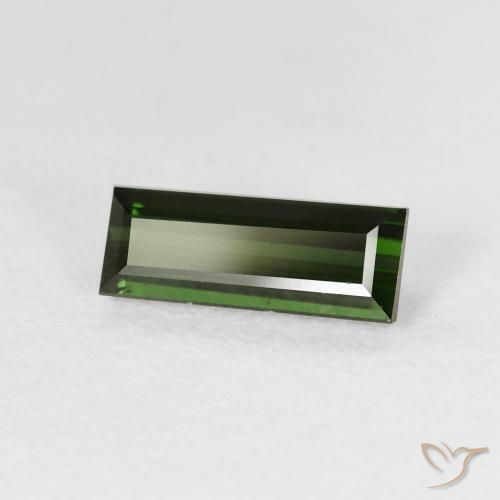 1.12カラットの天然ダークグリーントルマリン、バゲット、VVS-VS
