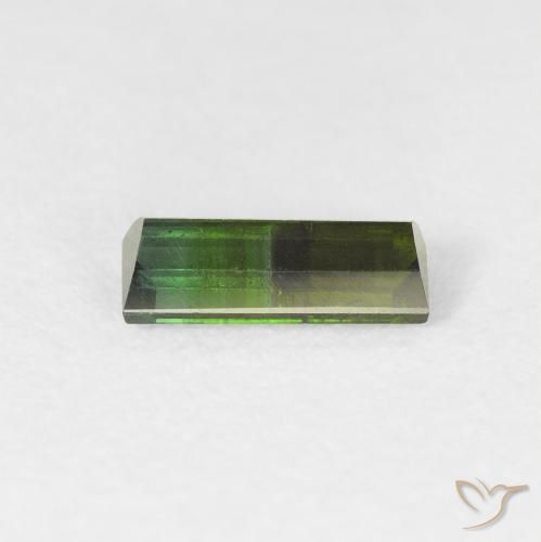 0.61カラットの天然アーシーグリーントルマリン、バゲット、VS