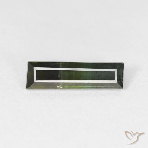 0.88ct 天然 ディープグリーン トルマリン, バゲット, VS