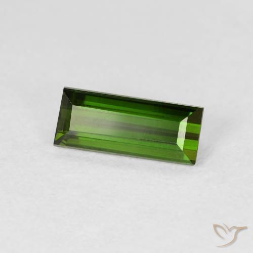 1.21カラットの天然フォレストグリーントルマリン、バゲット、VS