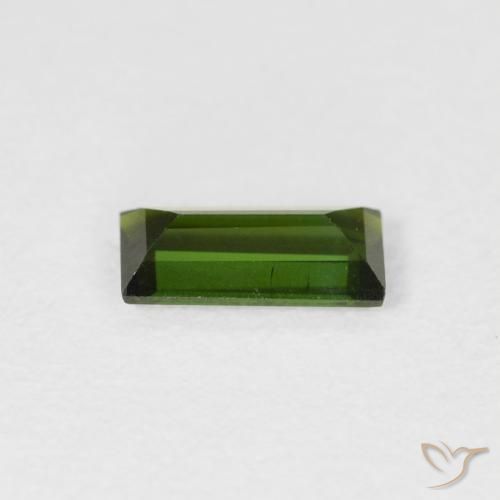 0.58カラットの天然フォレストグリーントルマリン、バゲット、VVS-VS