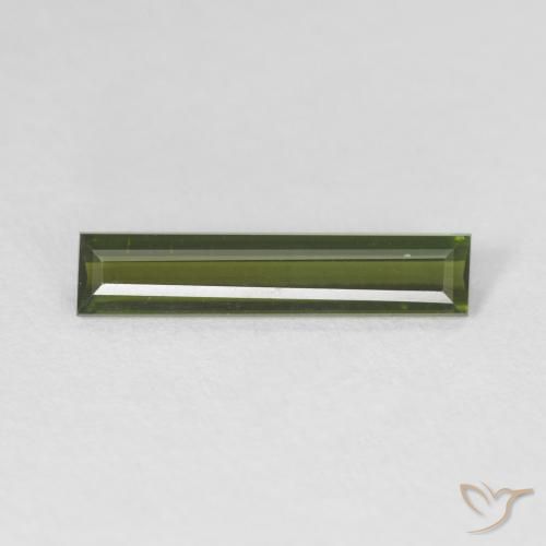 0.95ct 天然 アーシーグリーン トルマリン, バゲット, VVS