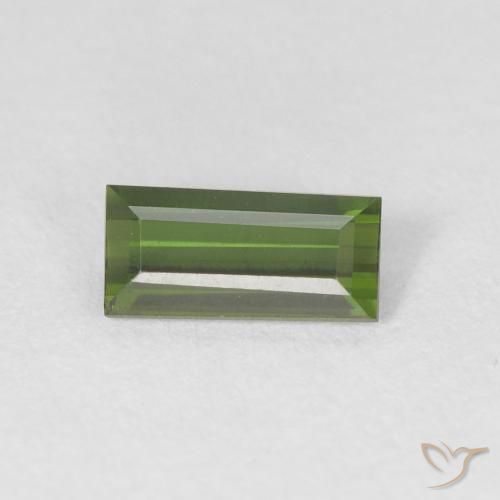0.52ct 天然 ディープグリーン トルマリン, バゲット, VVS