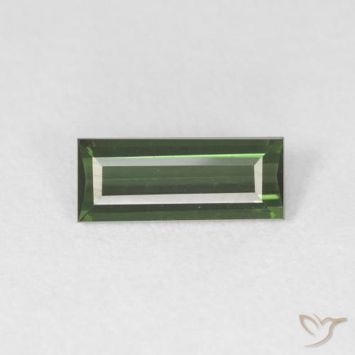 0.76ct 天然 ミディアムグリーン トルマリン, バゲット, VVS
