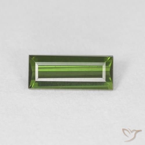 0.60ct 天然 ミディアムグリーン トルマリン, バゲット, VVS