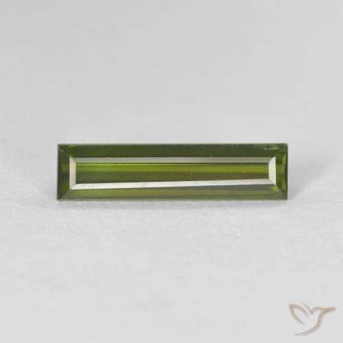 1.00ct 天然 アーシーグリーン トルマリン, バゲット, VVS