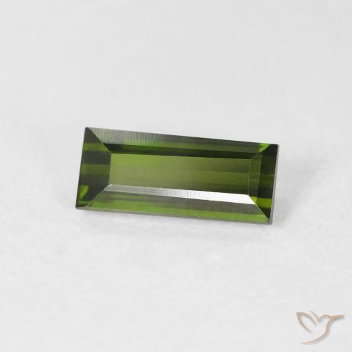 0.95カラットの天然フォレストグリーントルマリン、バゲット、VVS