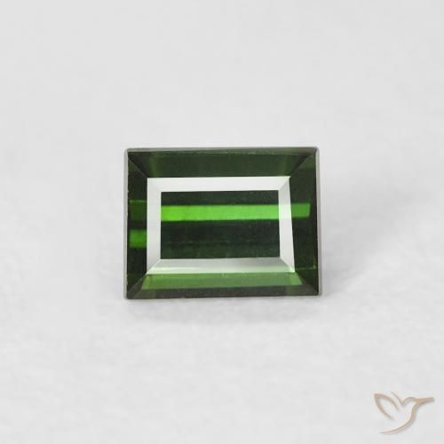 0.35ct 天然 ダークグリーン トルマリン, バゲット, VVS