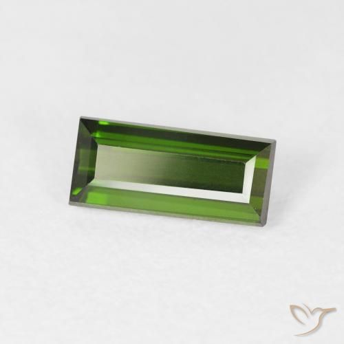 0.99カラットの天然フォレストグリーントルマリン、バゲット、VVS