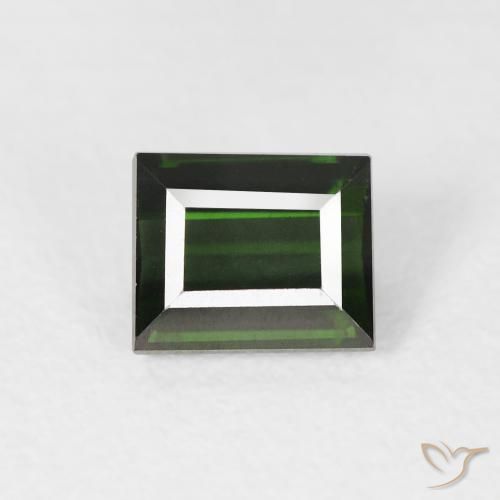 1.14ct 天然 ダークグリーン トルマリン, バゲット, VVS