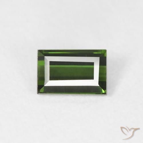 0.45ct 天然 アーシーグリーン トルマリン, バゲット, VVS