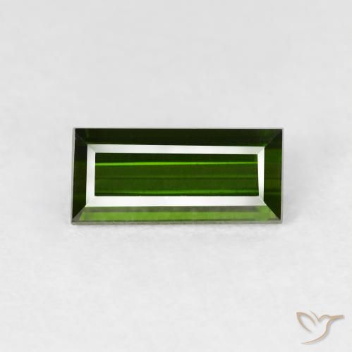 1.10ct 天然 ダークグリーン トルマリン, バゲット, VVS