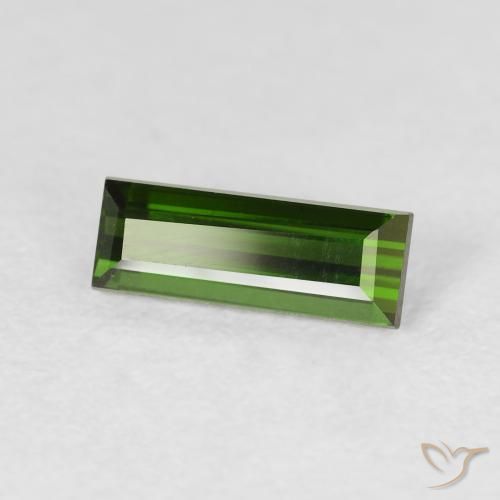 0.95カラットの天然フォレストグリーントルマリン、バゲット、VVS