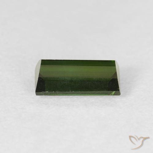 0.95カラットの天然ウォームグリーントルマリン、バゲット、VVS